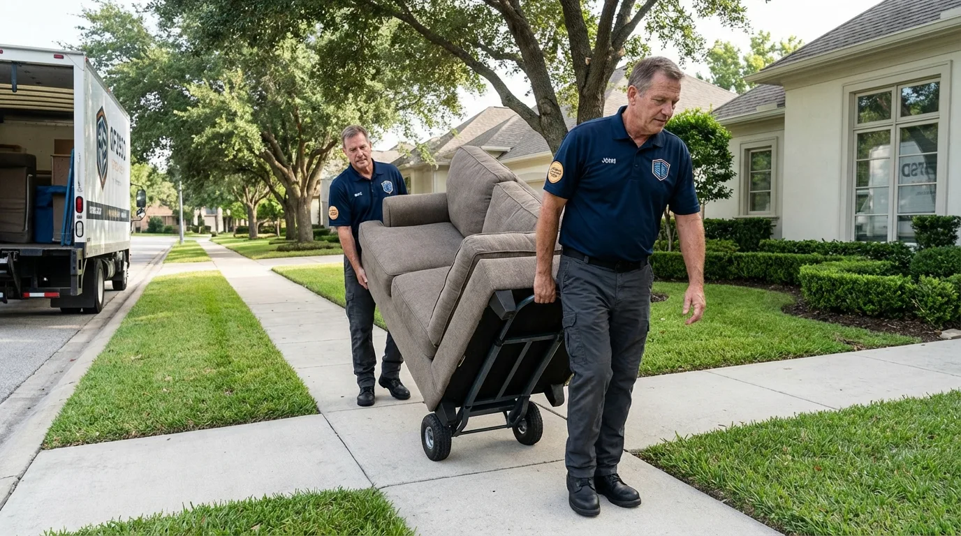 Local residential moving crew loading furniture in Gainesville, GA